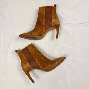 42Gold Brown Suede Heeled Boots